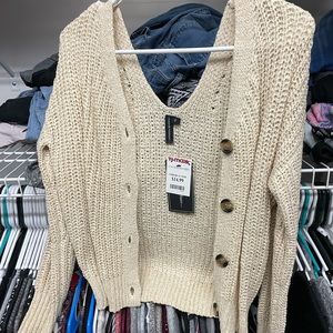 Brand new long sleeve button up sweater